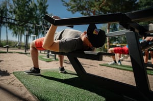 Outdoor gym bench press