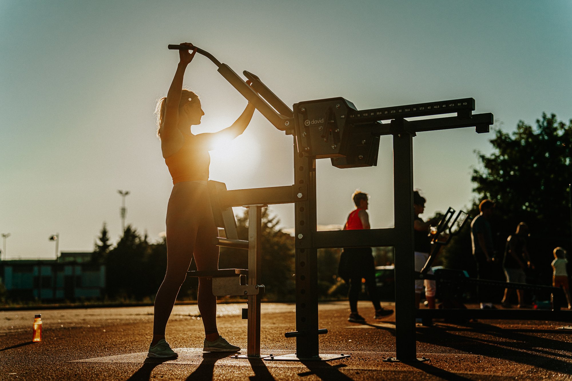 woman at an outdoor gym