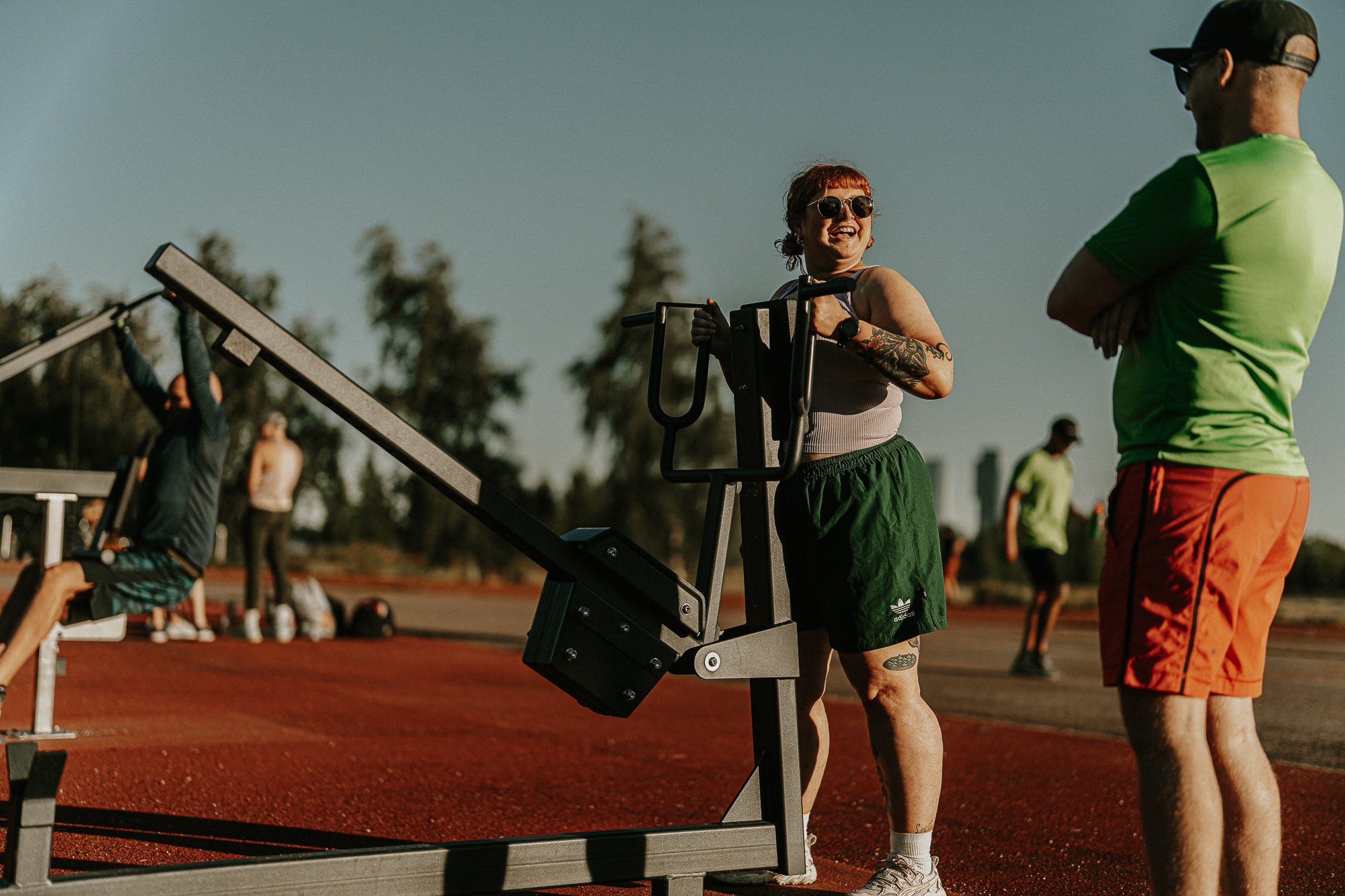female working out in Arabianranta, Helsinki