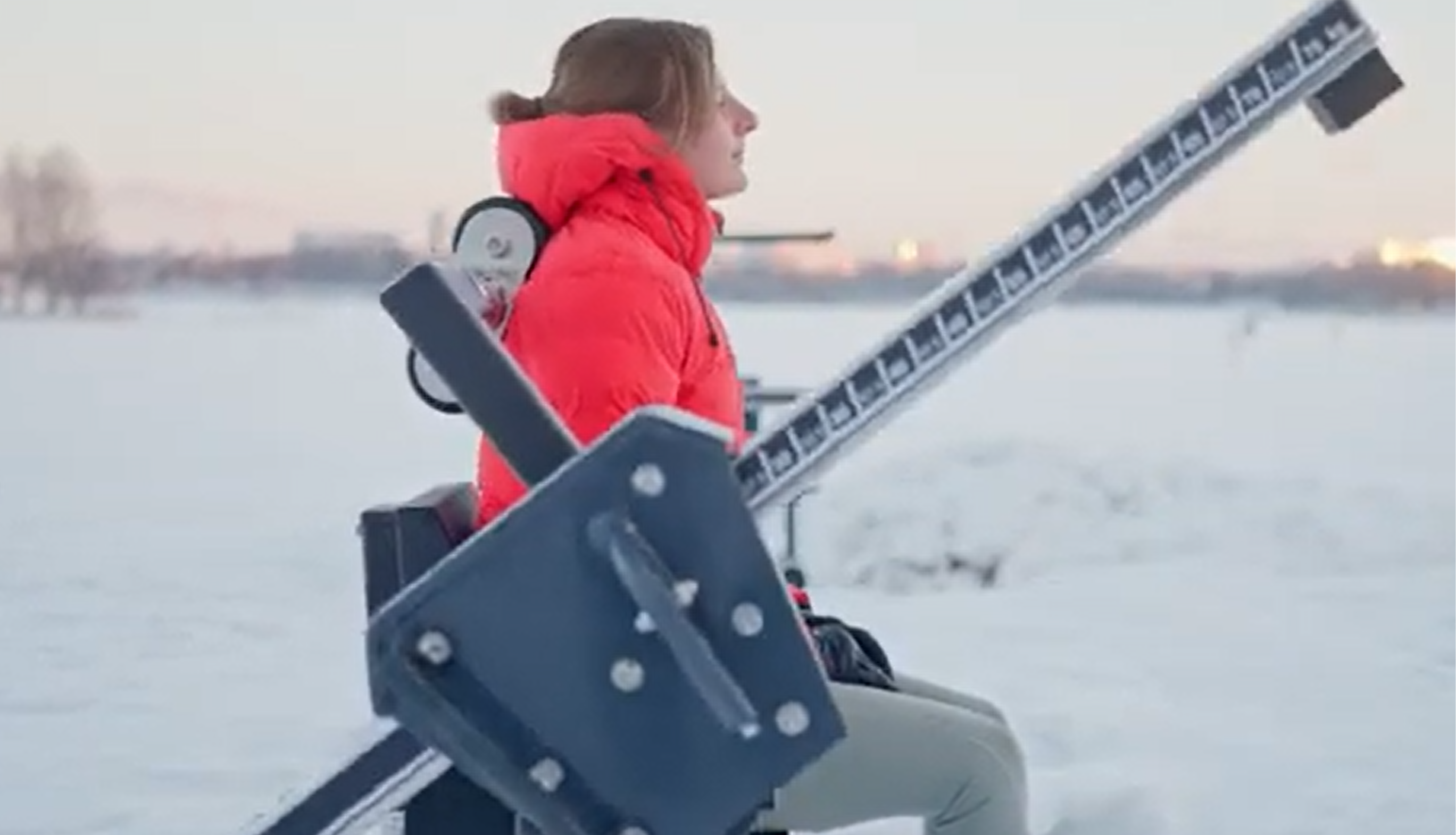 Seated back extension for outdoors working in winter