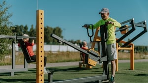 senior working out outdoors