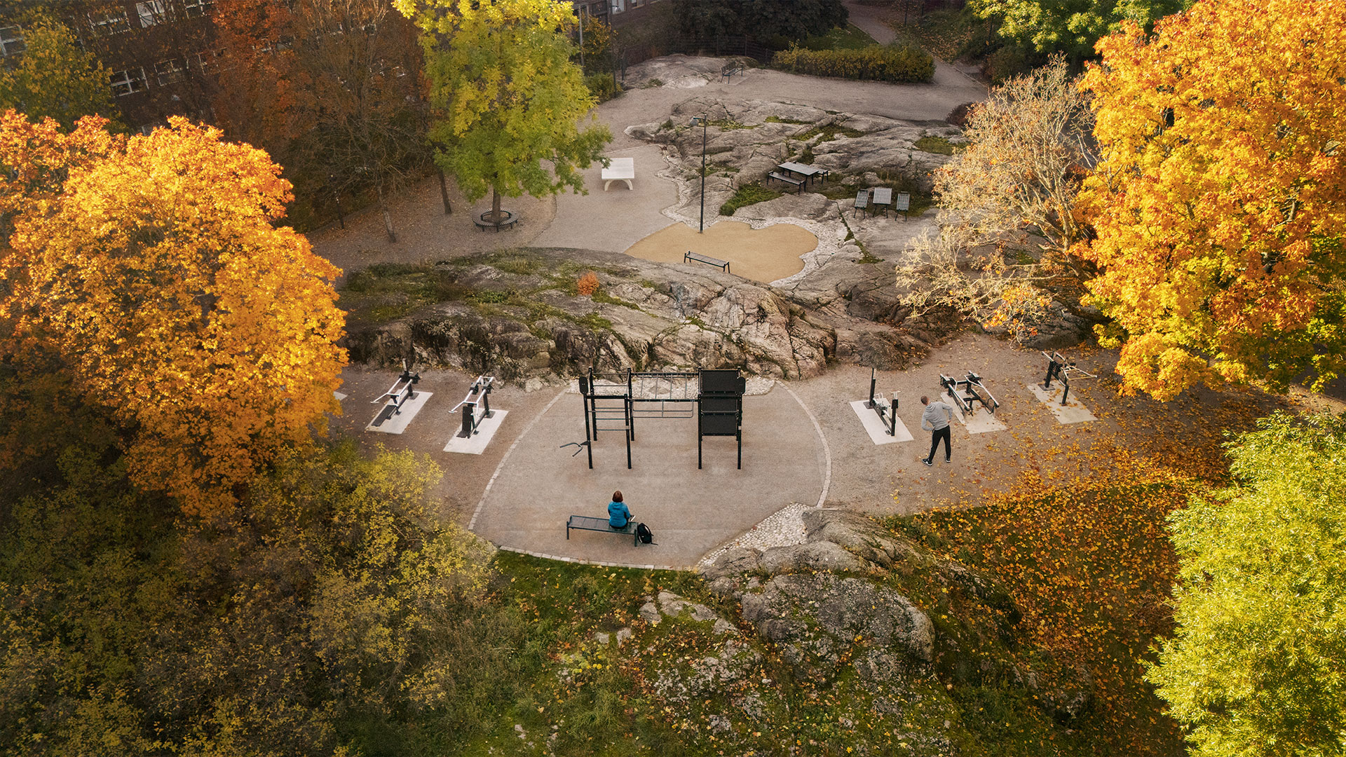 Omnigym outdoor gym at renewed park in Finland 
